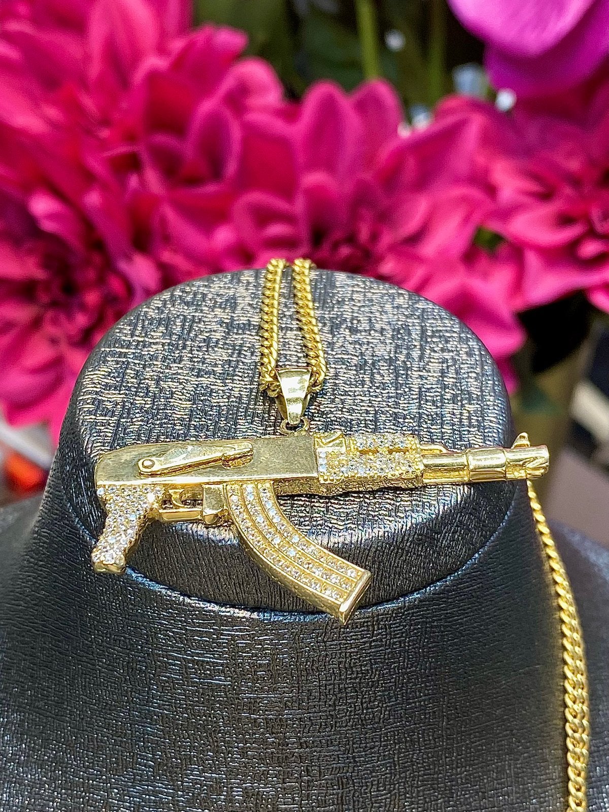 14k Gouden Massieve Ketting met AK, Ophalen of Verzenden, Zo goed als nieuw, Goud