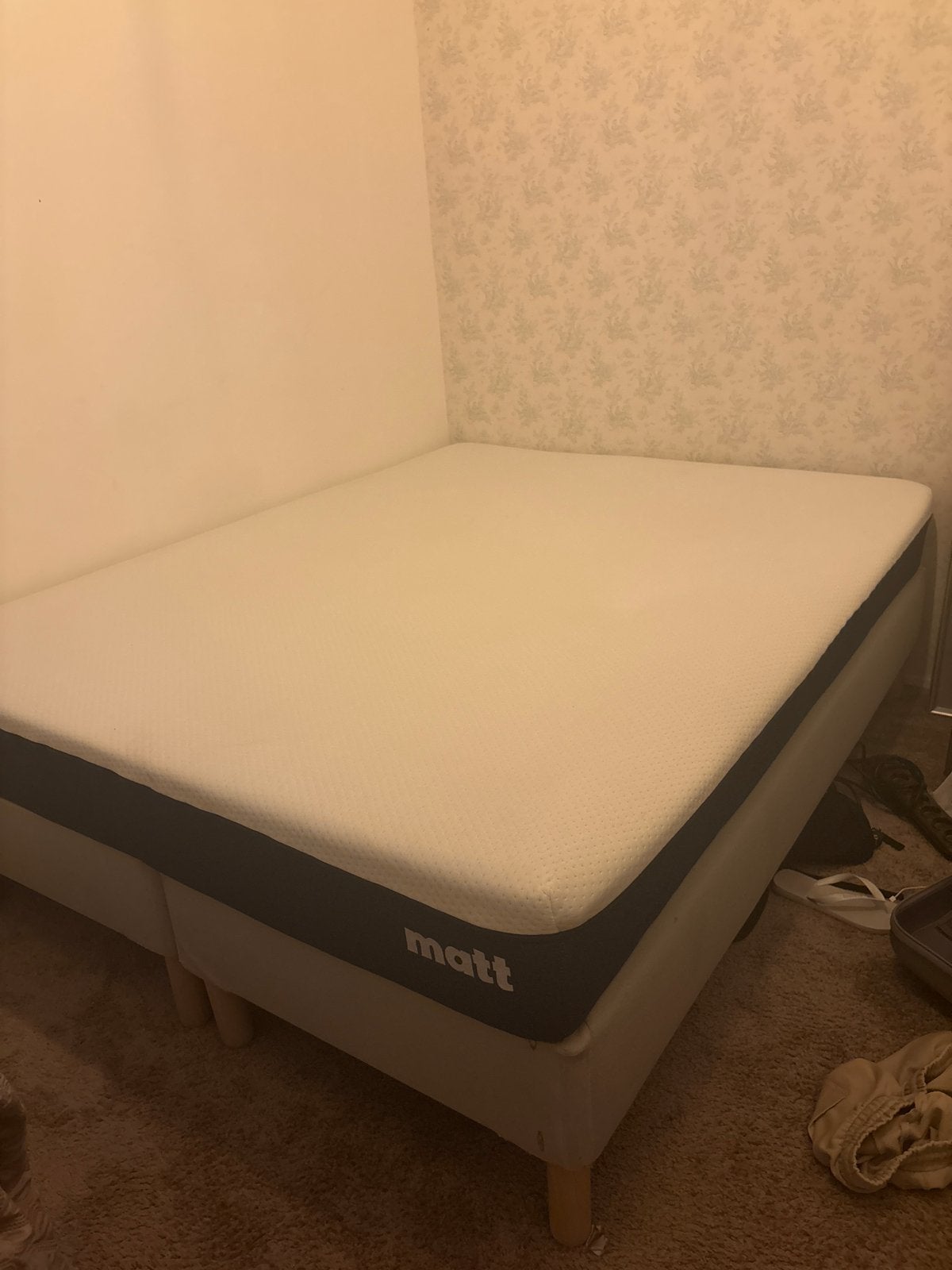 Matt matras 160cm met verstelbare hardheid + IKEA boxspring, Tweepersoons, Ophalen of Verzenden, Zo goed als nieuw, Matras