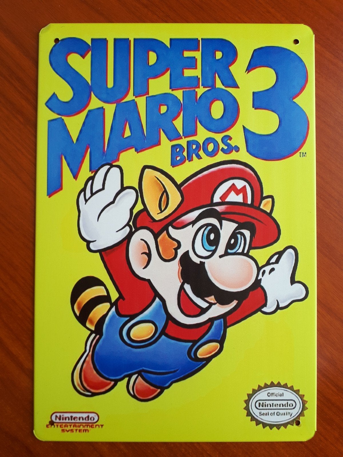 Super Mario Bros 3 20x30 cm Metalen Reclamebord, Verzamelen, Ophalen of Verzenden, Nieuw, Reclamebord