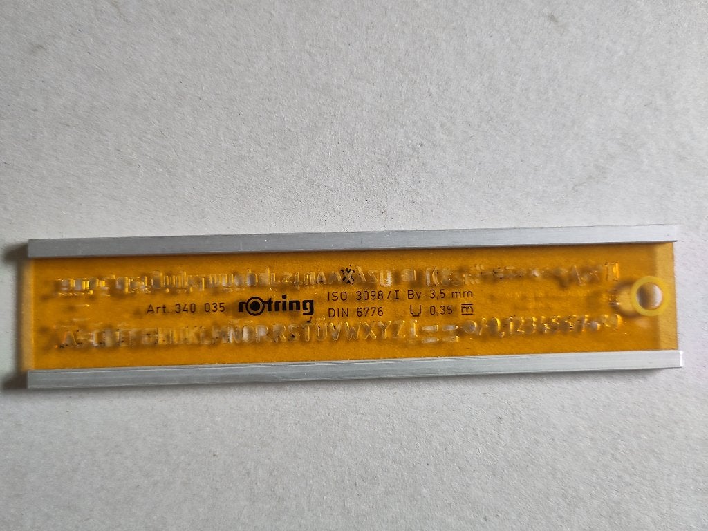 Lettersjabloon Rotring 3,5 mm, Ophalen of Verzenden, Gebruikt, Overige typen