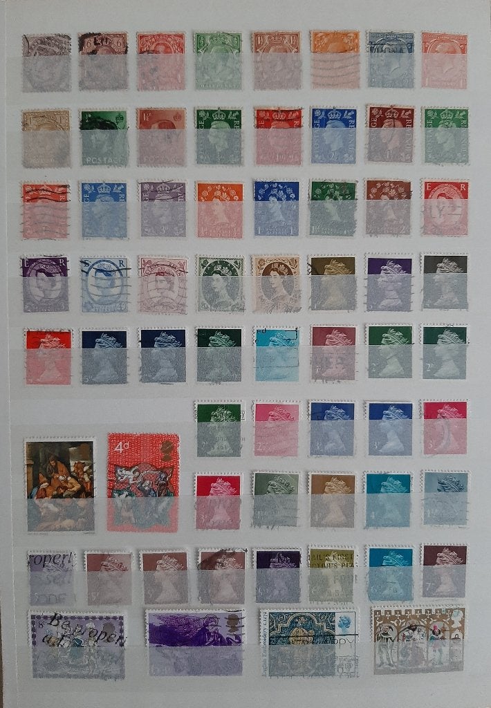 4 Kaarten Oude Klassieke Postzegels Engeland Nr 4 Gestempeld, Ophalen, Gestempeld