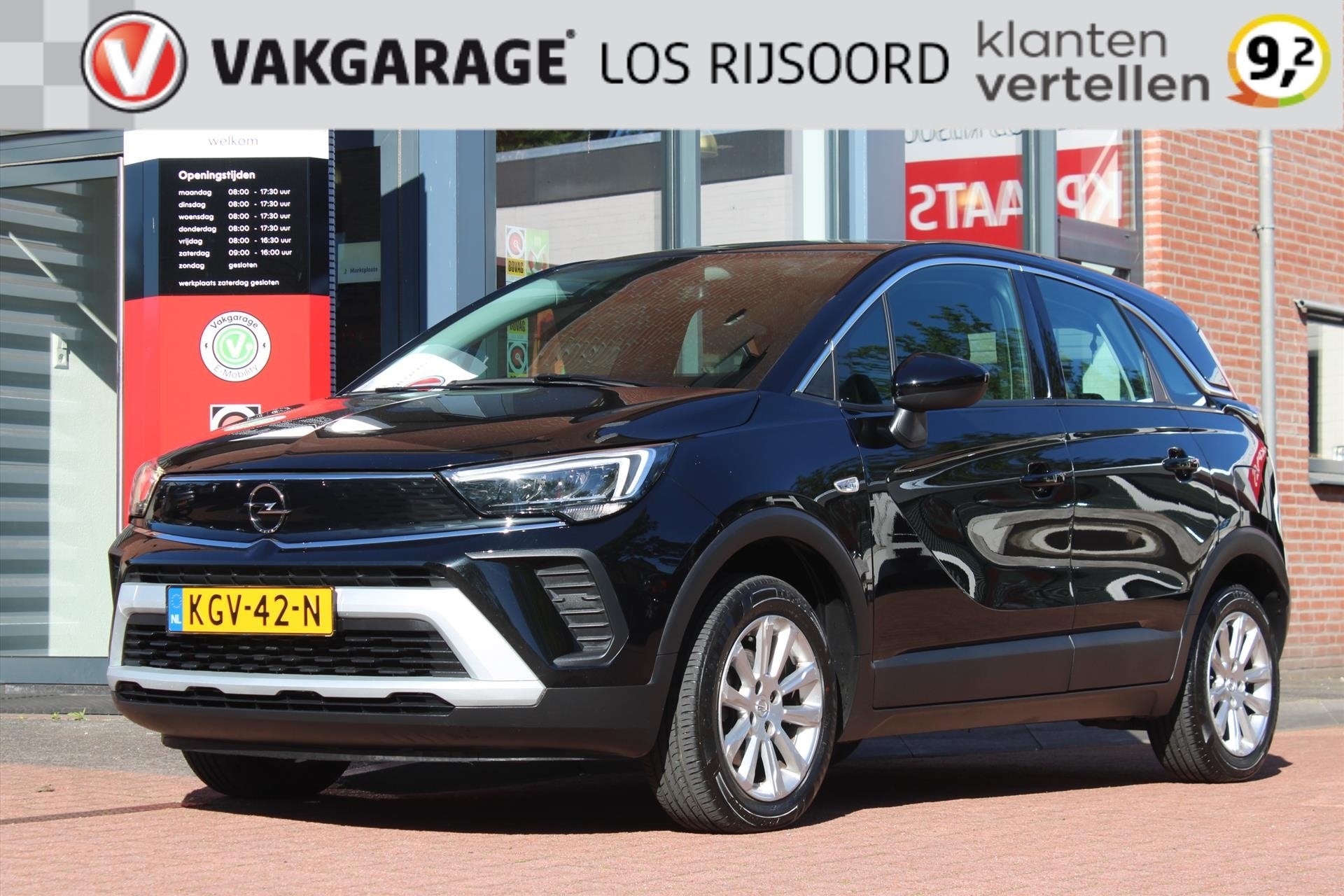 Opel Crossland 1.2 Aut. *Elegance* | Carplay | Cruise & Clim, Auto's, Opel, 840 kg, Gebruikt, Leder en Stof, Zwart
