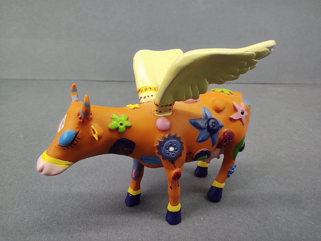 CowParade / Cow Parade Koe “Angelicow” SMALL (zeldzaam), Ophalen of Verzenden, Beeld, Meerkleurig, Handgemaakt