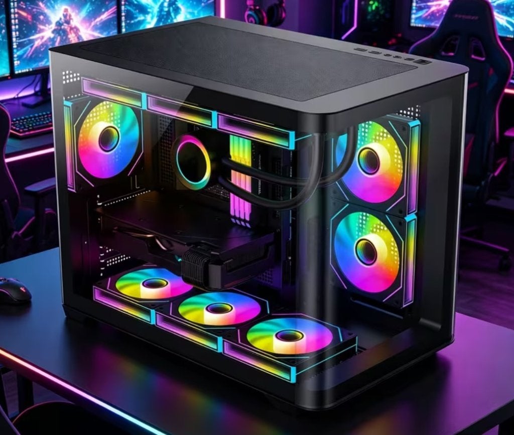 (Nieuw PC-behuizing) M20-285C Curved Glass Seaview ATX Case, Computers en Software, Ophalen, Nieuw