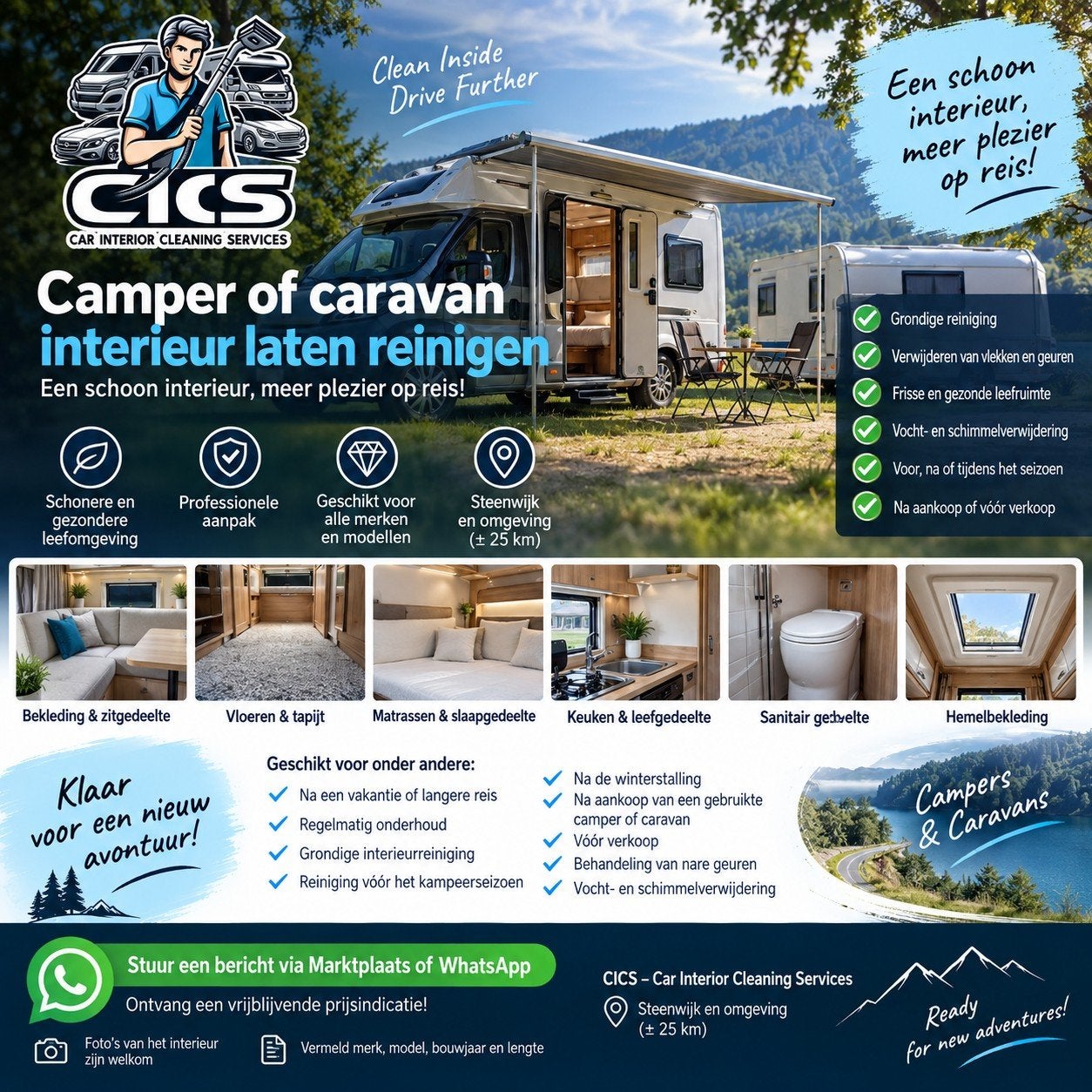 Camper of caravan interieur laten reinigen | CICS Steenwijk