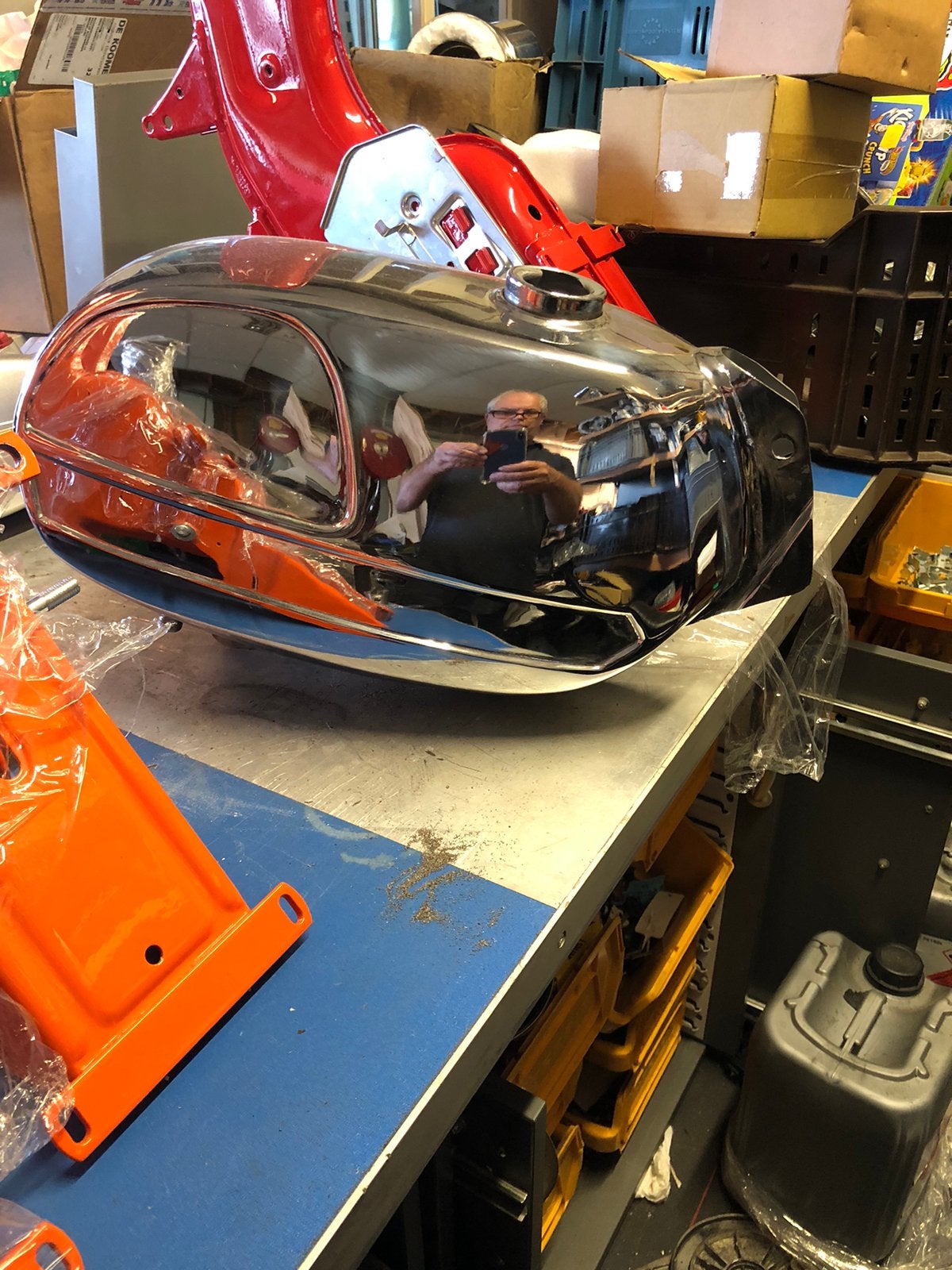 KREIDLER A-TANK  MOOIE ZWARE KWALITEIT CHROOM ., Fietsen en Brommers, Ophalen of Verzenden, Nieuw, Tank