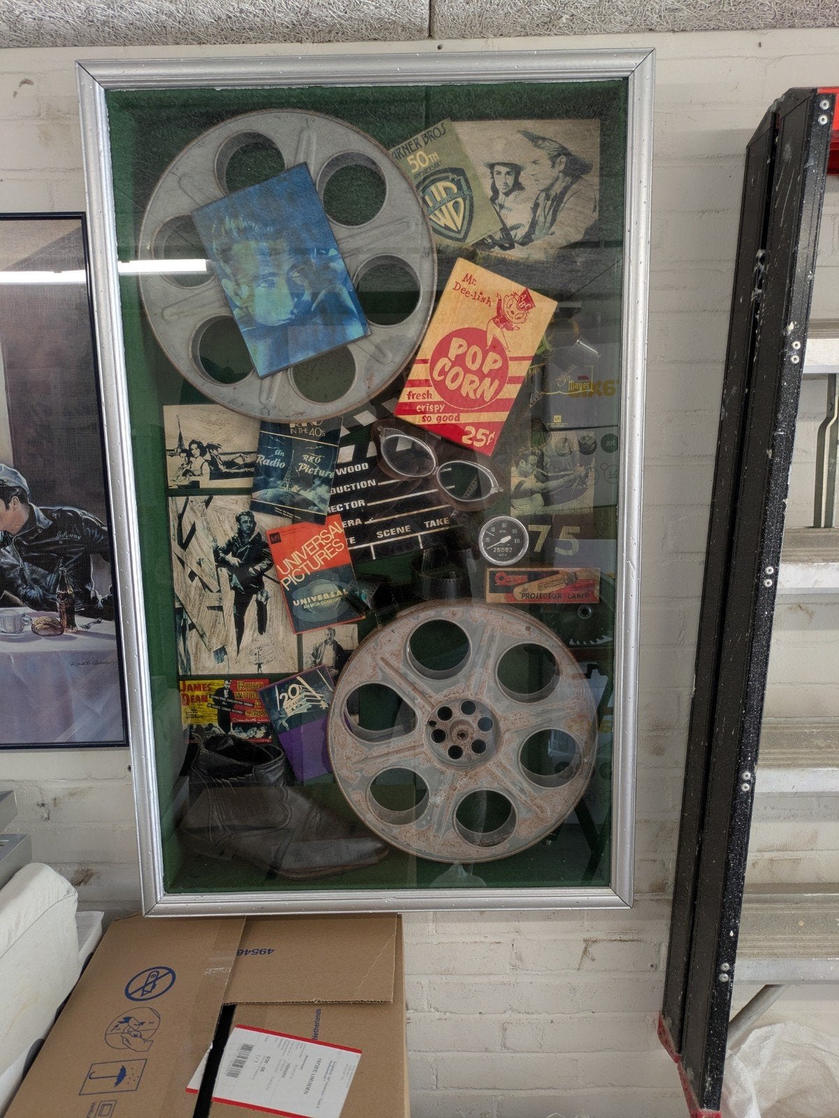 Vintage Film Memorabilia Display Box, Ophalen, Gebruikt