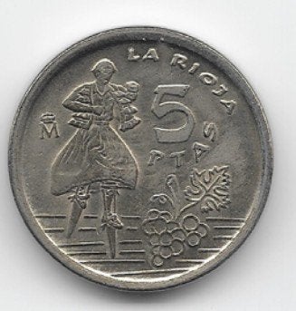 Spanje 5 pesetas 1996 "La Rioja" KM# 960, Verzenden, Overige landen, Losse munt
