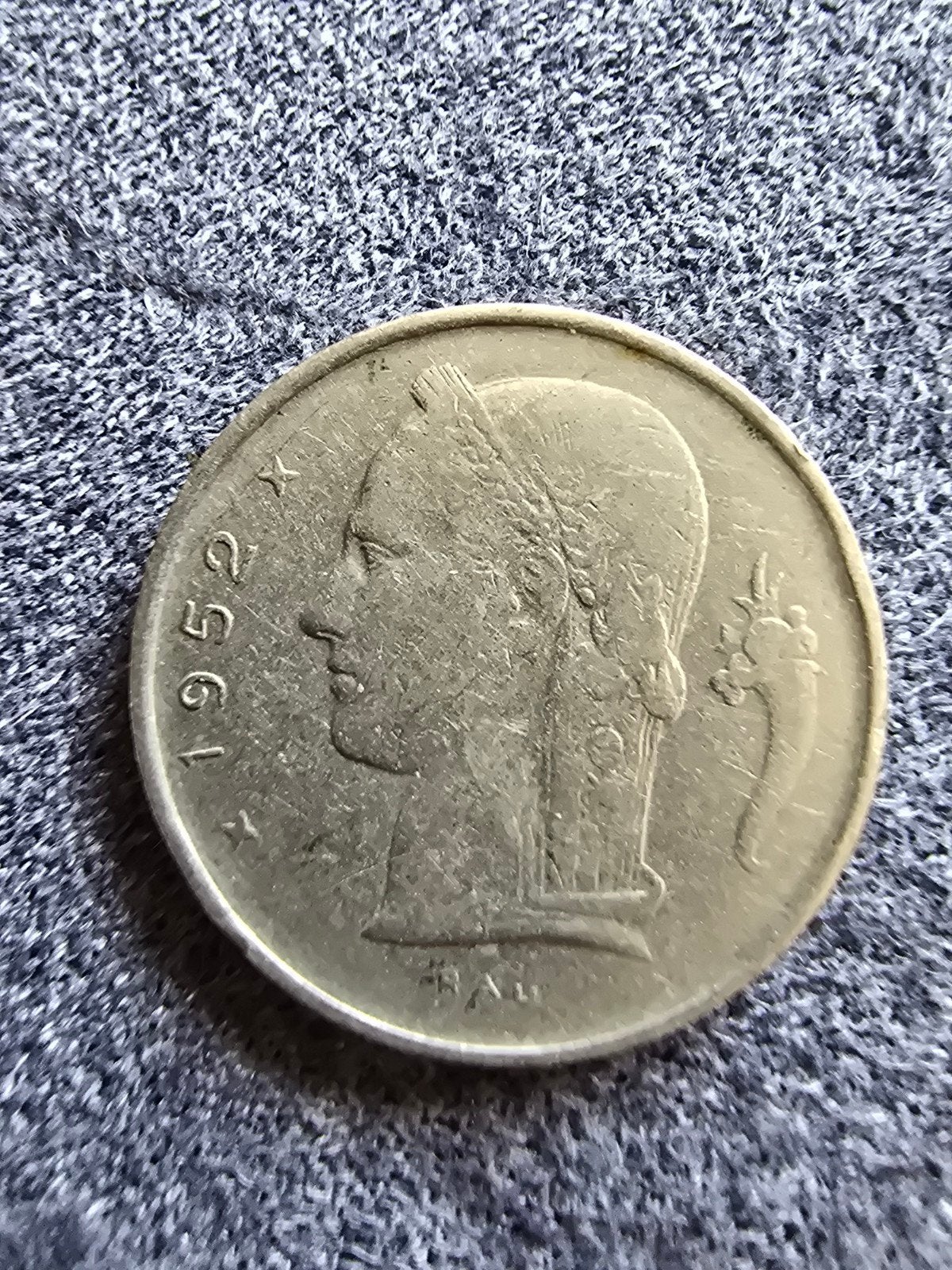 Belgische 1 Frank munt 1952 - Leopold III, Postzegels en Munten, Ophalen of Verzenden, Metaal, Losse munt