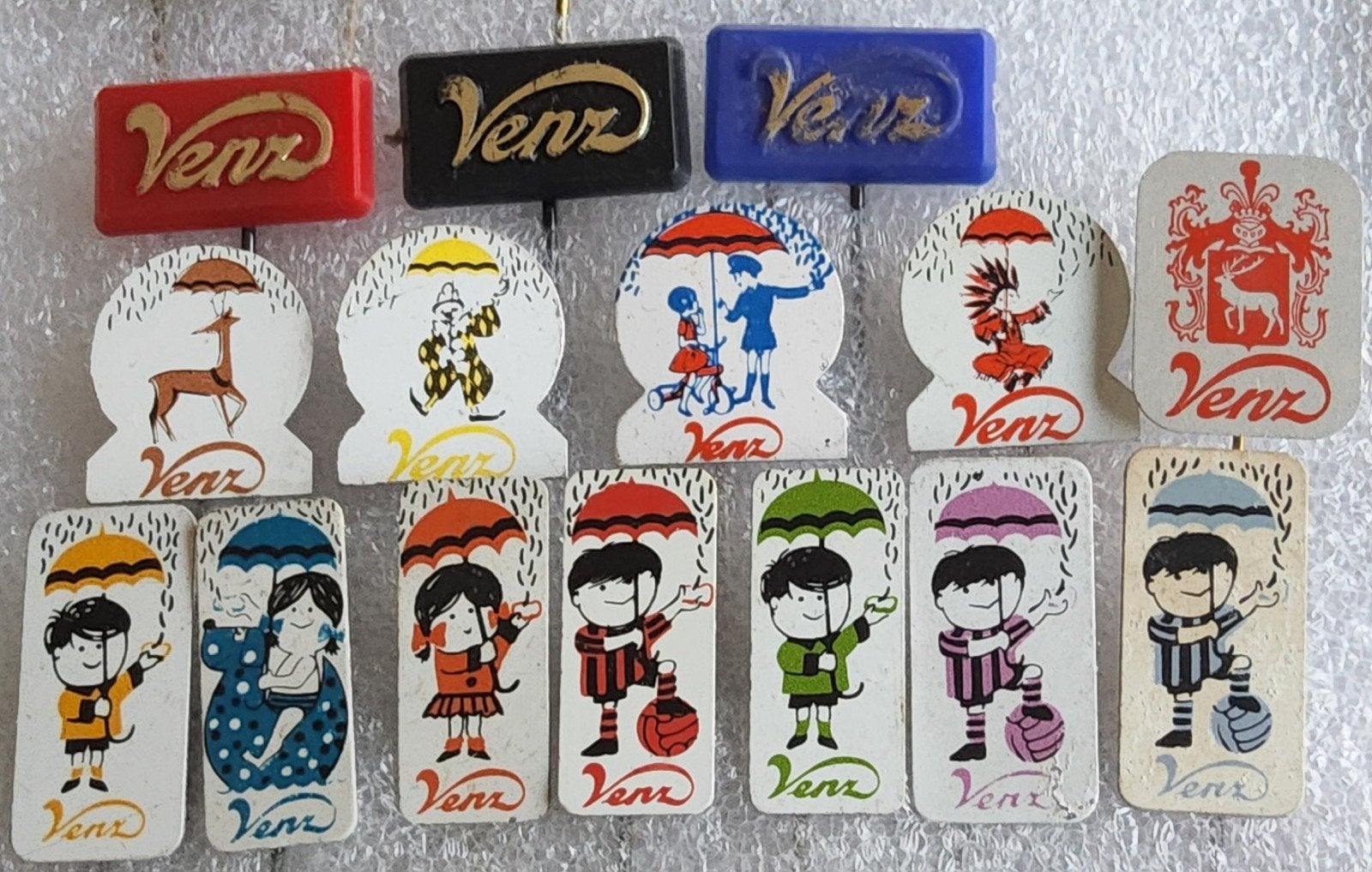15 Venz Speldjes - Vintage Collectie, Verzamelen, Ophalen of Verzenden, Gebruikt, Overige onderwerpen, Speldje of Pin