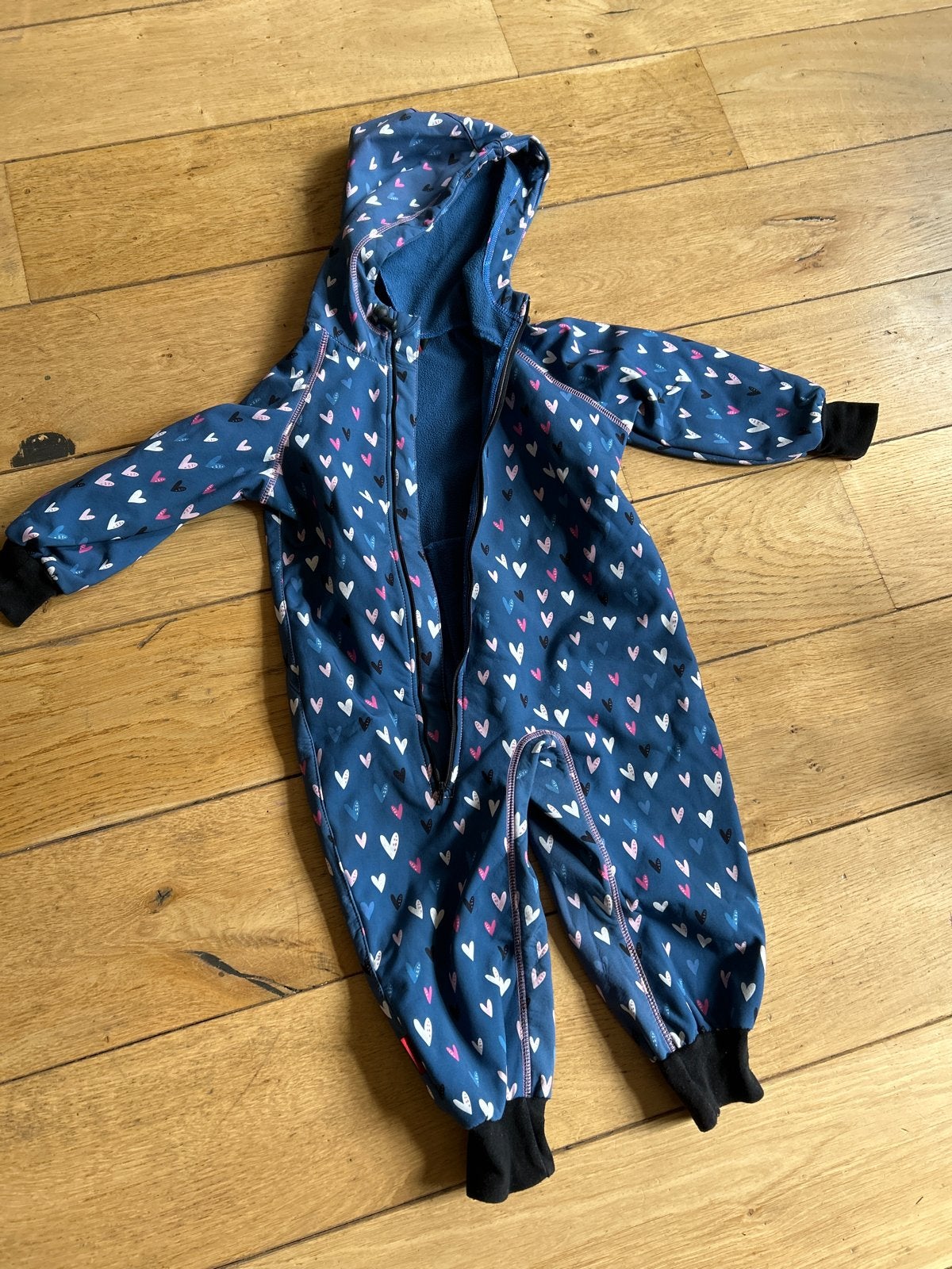 iELM Softshell Pak Maat 98 - Blauw met Hartjes, Ophalen of Verzenden, Zo goed als nieuw, Jongen of Meisje, Setje
