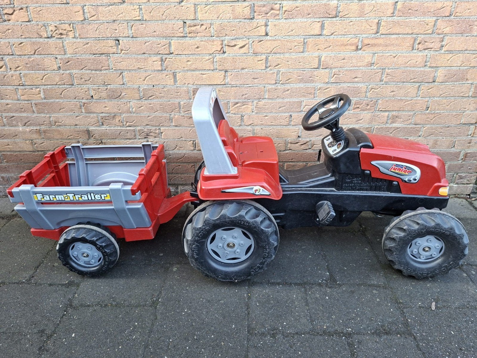 trap tractor rolly toys rolly junior, Ophalen, Gebruikt, Overige merken, Met kar of aanhanger