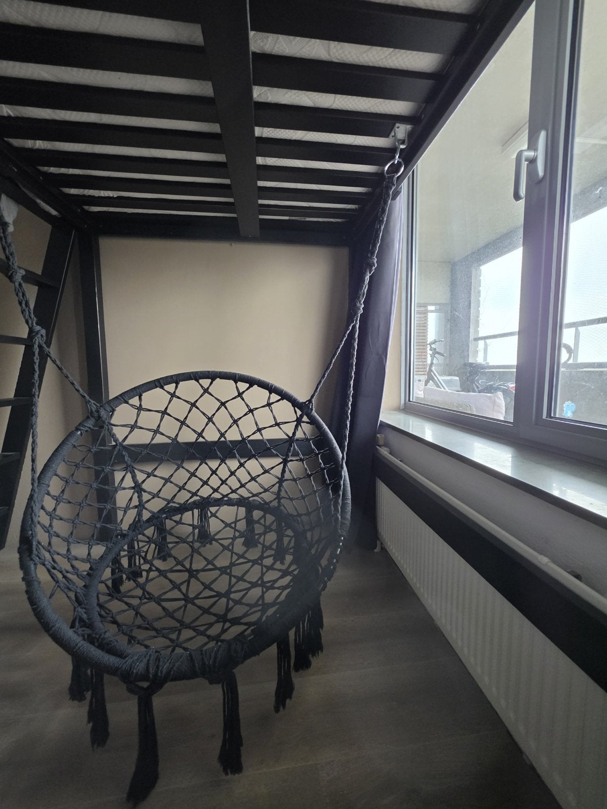 Hangstoel Zwart Macramé - Xenos, Ophalen, Zwart, Boho, Zo goed als nieuw