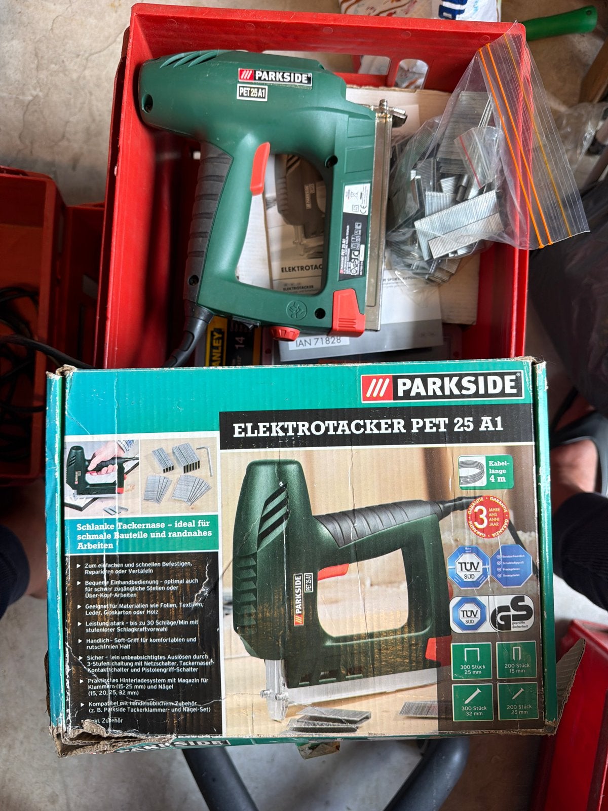 Parkside Elektrotacker PET 25 A1 met nietjes, Ophalen, Zo goed als nieuw, Tacker/nietmachine, Parkside