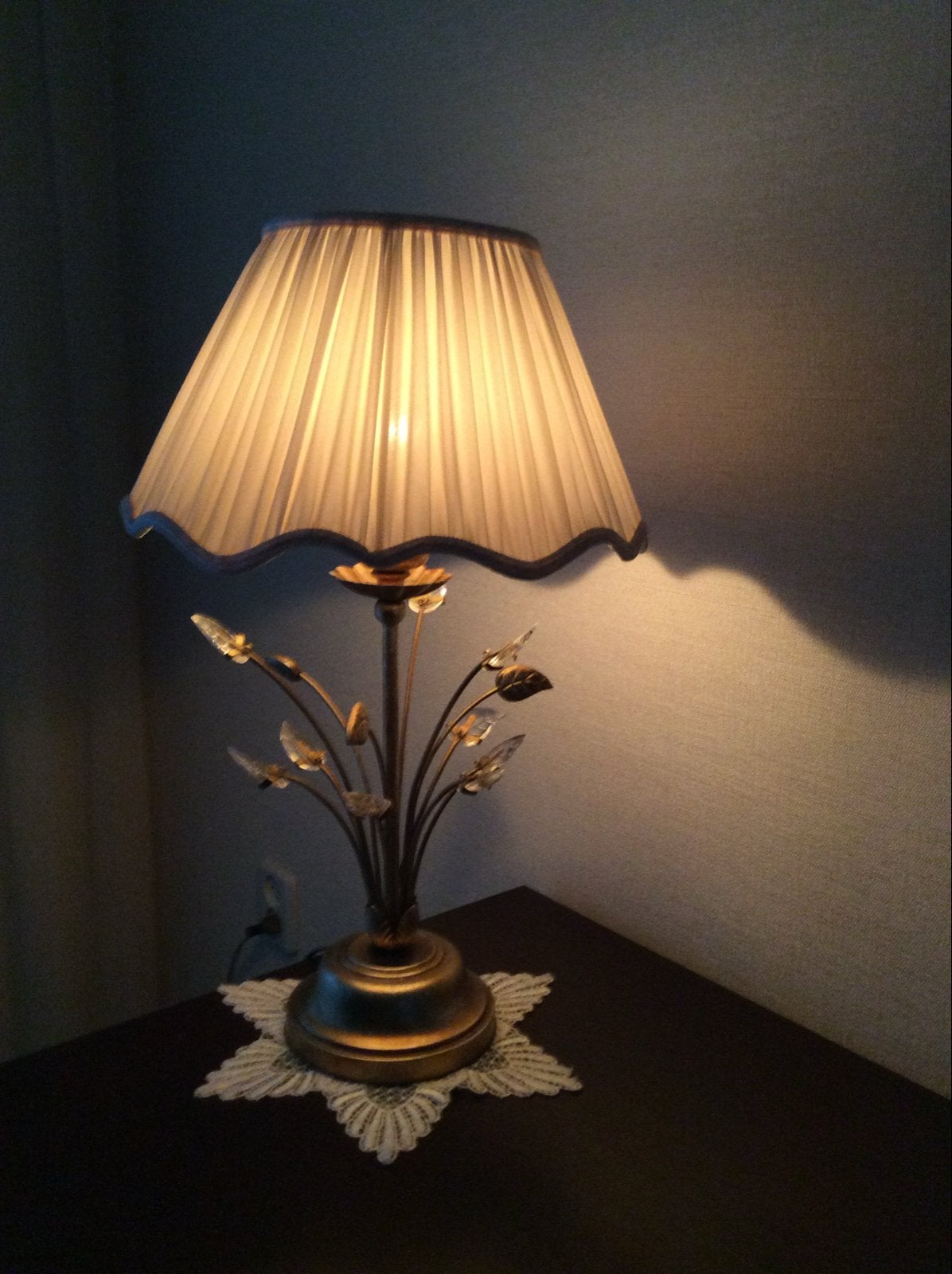 Complete set: Kroonluchter, wandlamp en tafellamp met krista, Ophalen