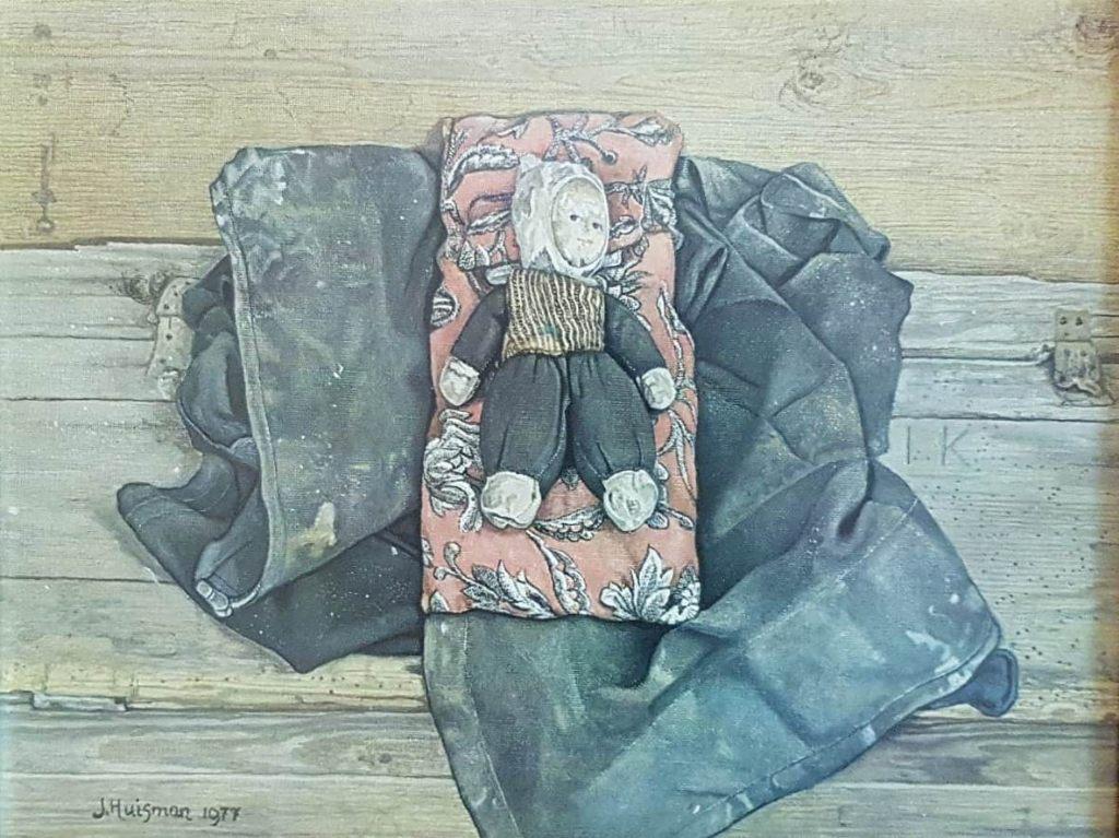 Jopie Huisman(1922)Offset print "Pop op rood Kussentje" Ges, Ophalen of Verzenden