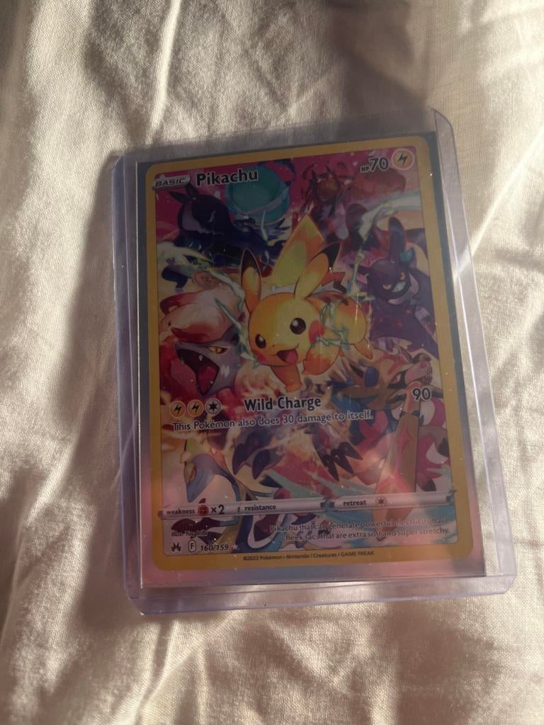 Pikachu 160/159 Pokémon kaart, Ophalen of Verzenden, Nieuw, Losse kaart, Foil