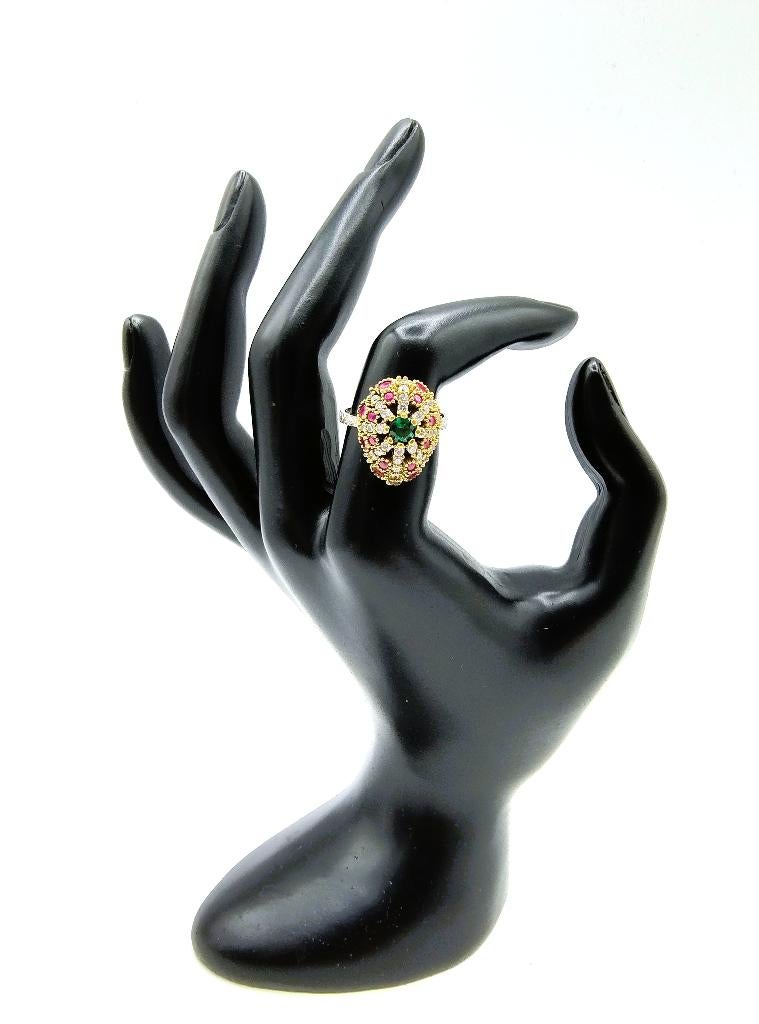 Zilveren Ottomaanse ring met toermalijn, zirkonia, Met strass, Info@zilverwebsite.nl, Verzenden, Nieuw