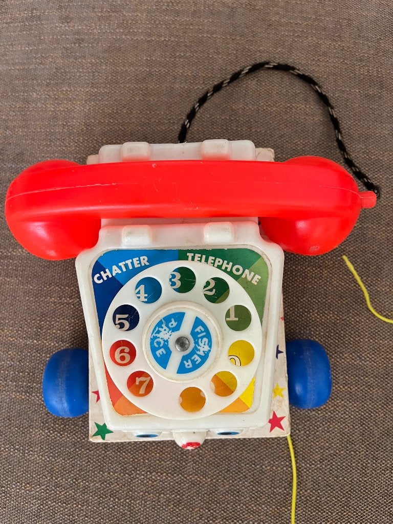 Fischer Price vintage telefoon, Kinderen en Baby's, Ophalen of Verzenden, Gebruikt, Duw- of Trekspeelgoed