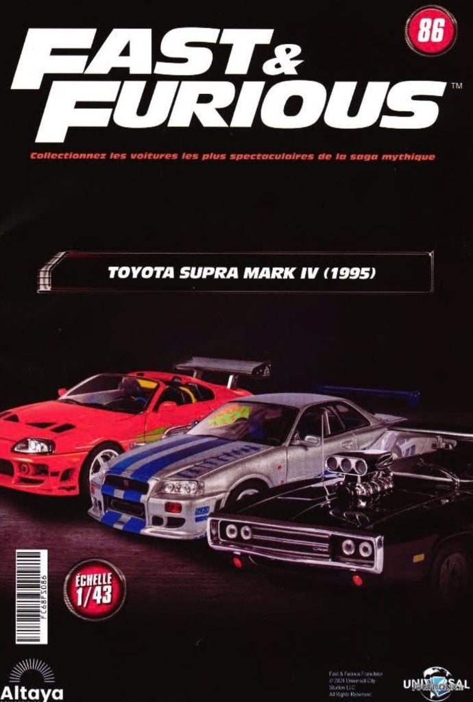 Toyota Supra Mark IV 95 schaal 1/43 FAST & FURIOUS ALTAYA 86, Verzenden, Nieuw, Auto, Overige merken
