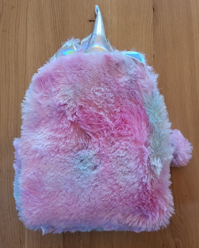 Nieuw! Unicorn rugzak, fluffy, roze/paars, pluche, 28 x 24, Overige merken, Minder dan 30 cm, Nieuw, Ophalen of Verzenden