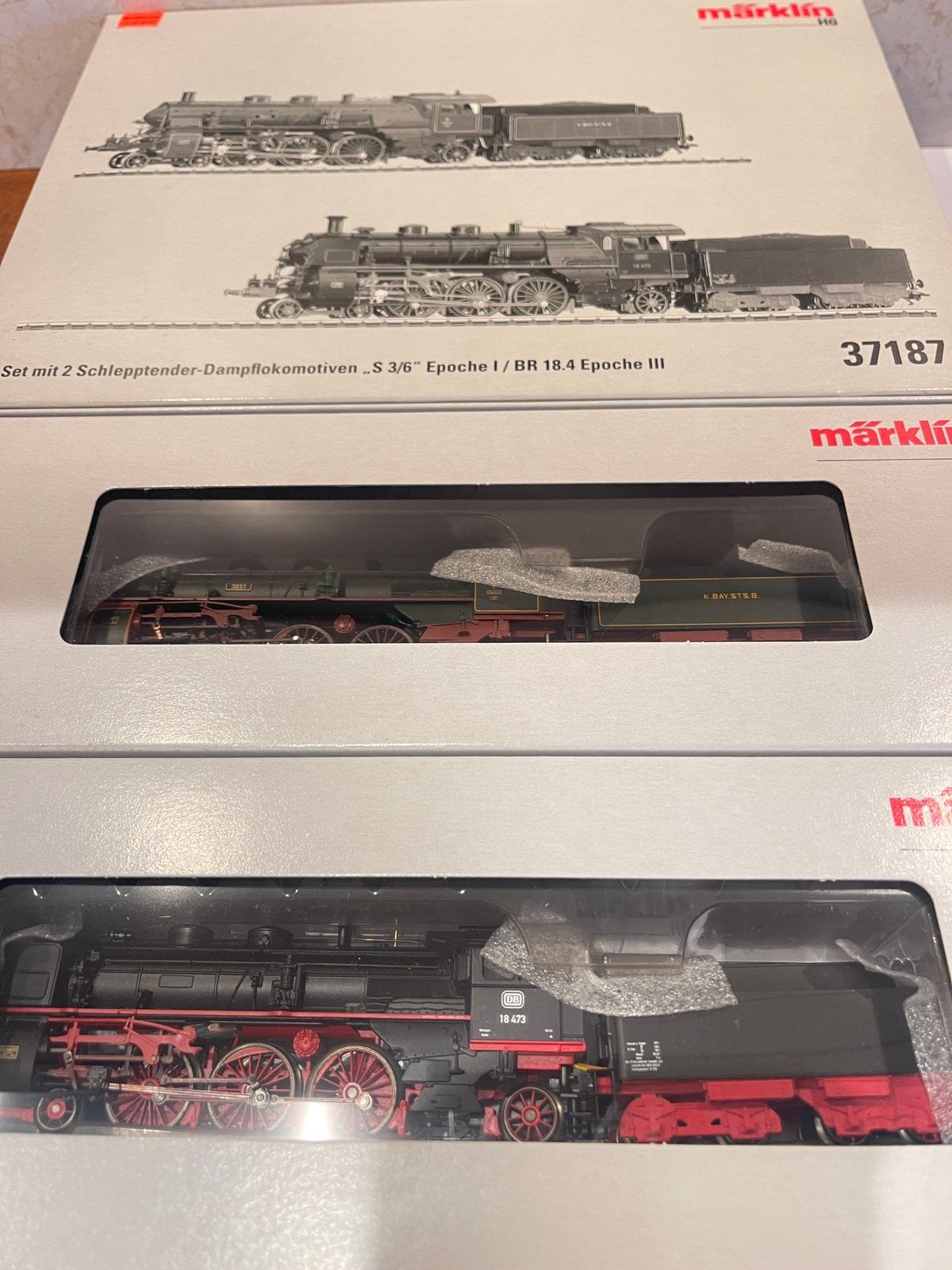 ** NIEUW ** Märklin 2x 37187 S3/6K.Bay.sts.B. en BR 18 DB **, Wisselstroom, Locomotief, Nieuw, Ophalen of Verzenden
