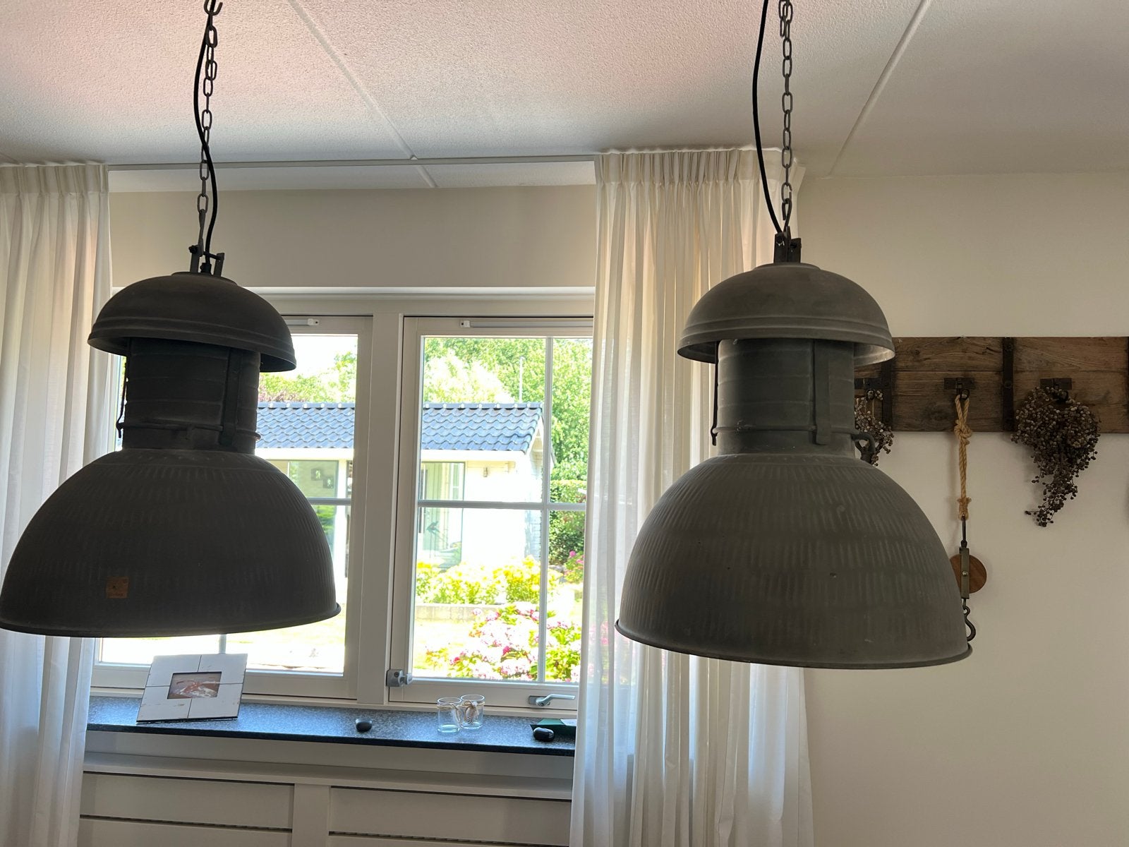 Set van 2 HKliving industriële hanglampen, Ophalen, Gebruikt, Metaal