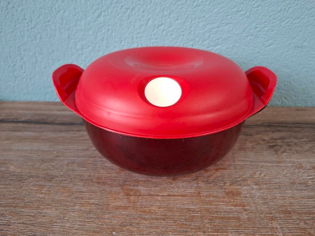 Tupperware Heat N Serve micropop, Huis en Inrichting, Keuken | Tupperware, Ophalen of Verzenden, Zo goed als nieuw, Rood, Schaal