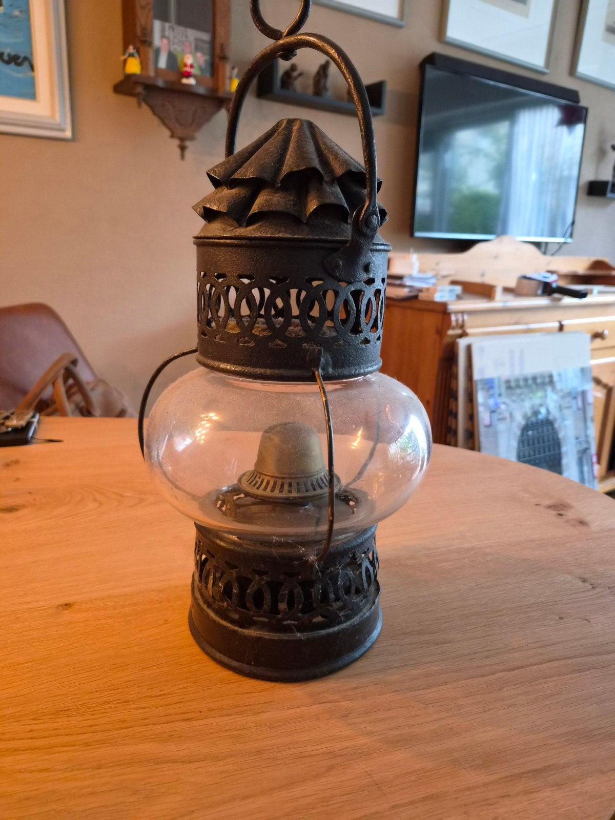 Antieke Scheeps Olielamp - 45 cm Hoog, Ophalen of Verzenden