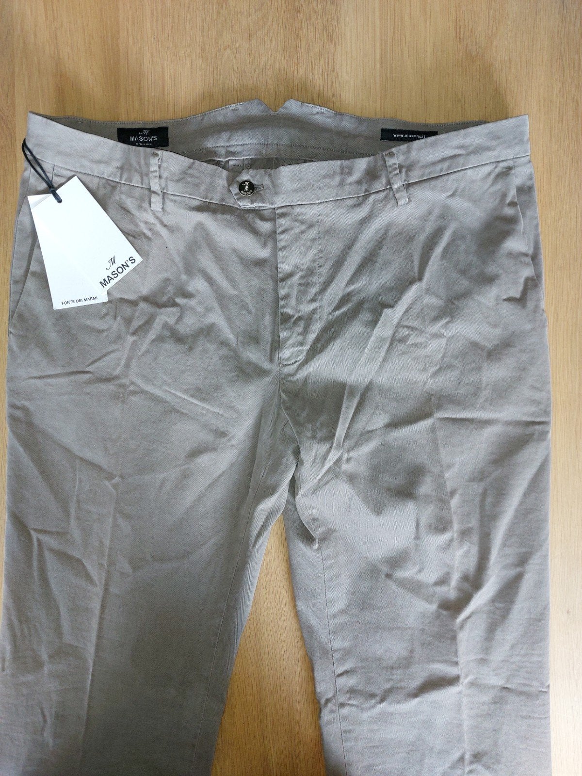 Mason's taupe Chino Broek - Maat 56 - Nieuw met kaa, Overige kleuren, Ophalen of Verzenden, Maat 56/58 (XL), Nieuw