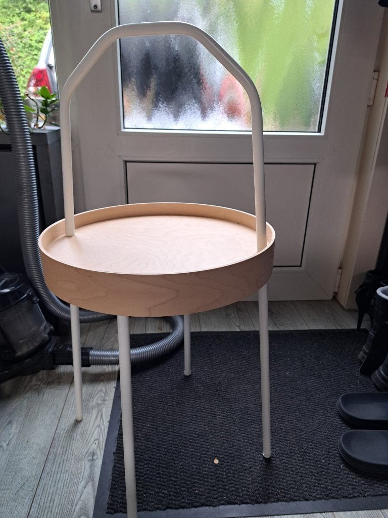 Bijzettafel, Minder dan 55 cm, Rond, Ophalen of Verzenden, Zo goed als nieuw