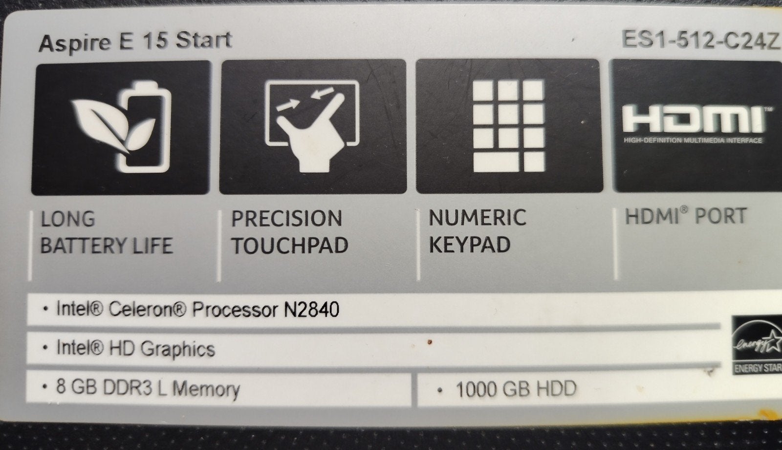 Acer Aspire E 15 Laptop 8GB /1TB, Computers en Software, HDD, 2 tot 3 Ghz, 15 inch, 8 GB