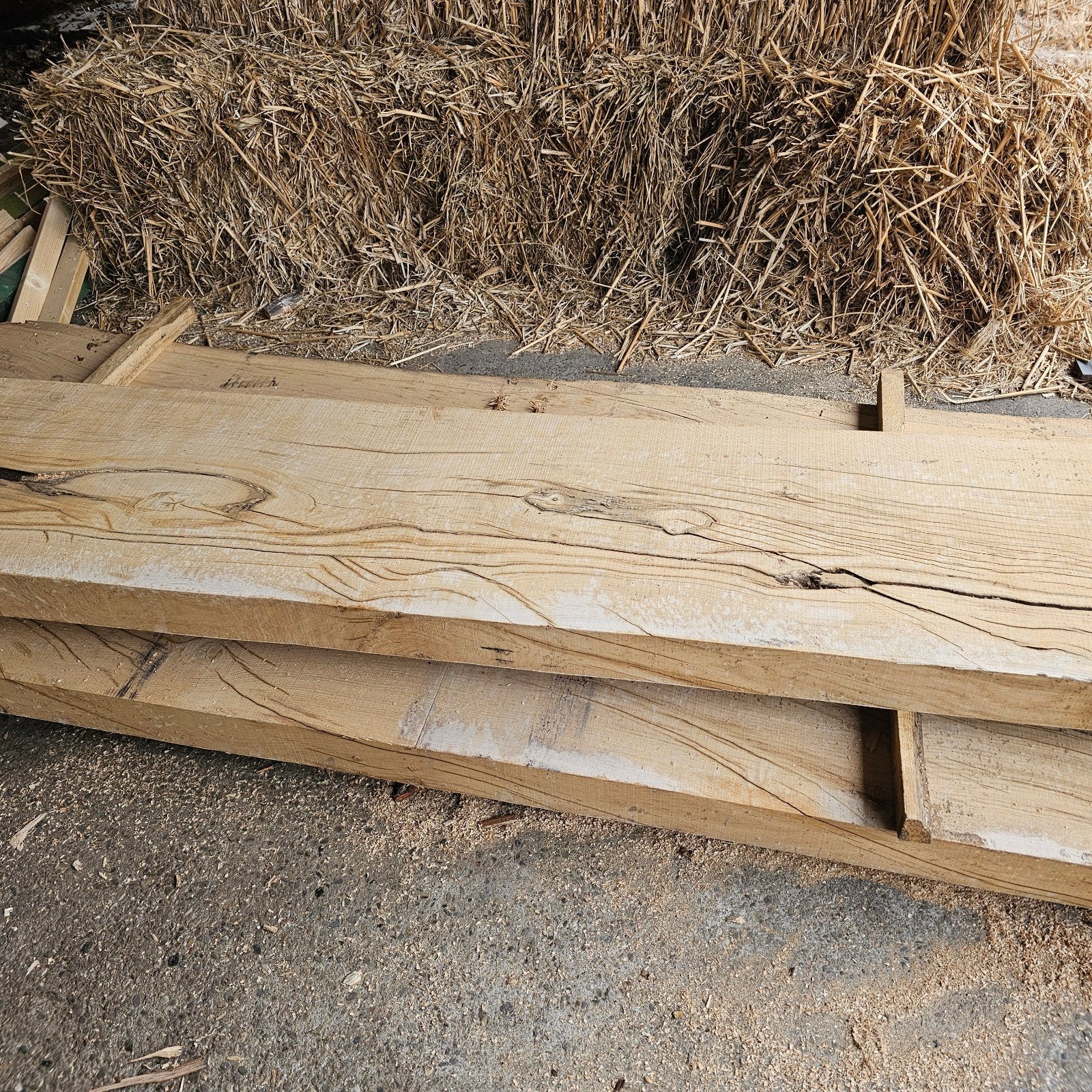 Zeer robuuste eiken bladen - 585mm breed, 120mm dik, 3m lang, Ophalen