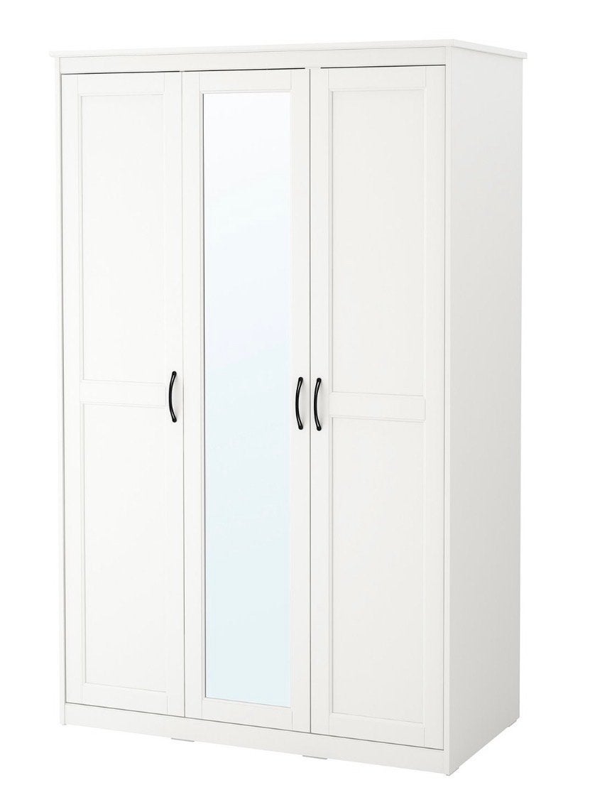 Kledingkast wit Ikea Songesand met spiegeldeur, Ophalen, Gebruikt, 100 tot 150 cm, 150 tot 200 cm