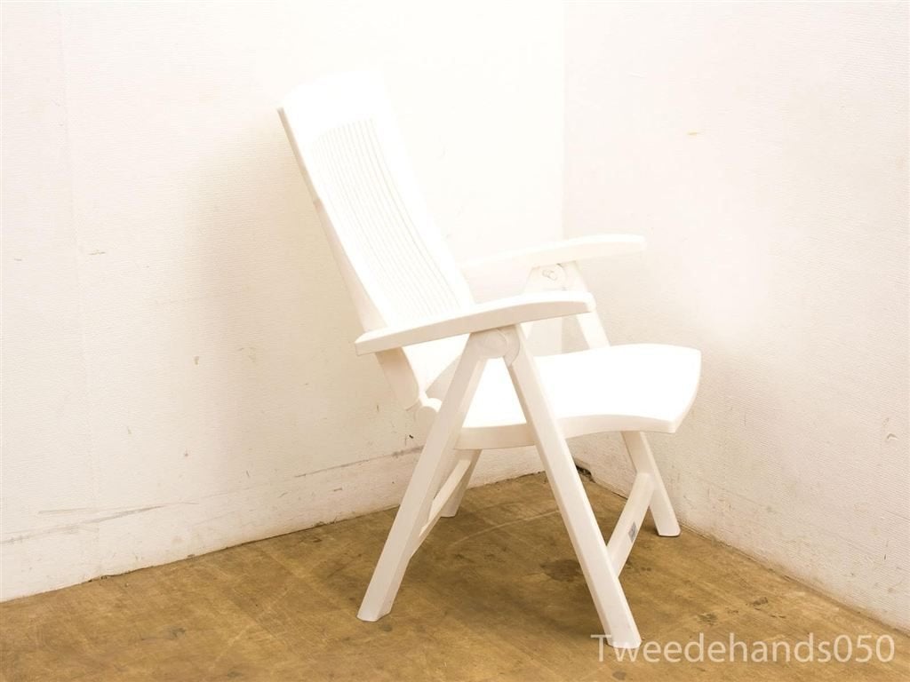2 tuinstoelen 20335, Kunststof, Gebruikt, Wit, Ophalen of Verzenden