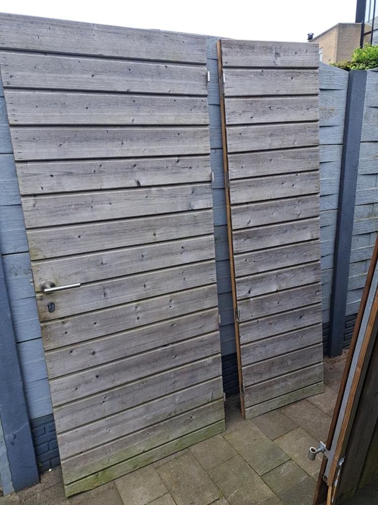 Geimpregneerde Houten poort met kozijn - Gebruikt, Ophalen, Gebruikt, 200 cm of meer, Hout