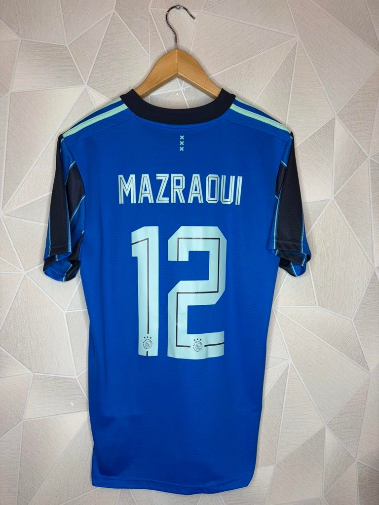 Ajax Uit 2021/2022 Mazraoui, Sport en Fitness, Voetbal, Zo goed als nieuw, Shirt, Maat M, Ophalen of Verzenden