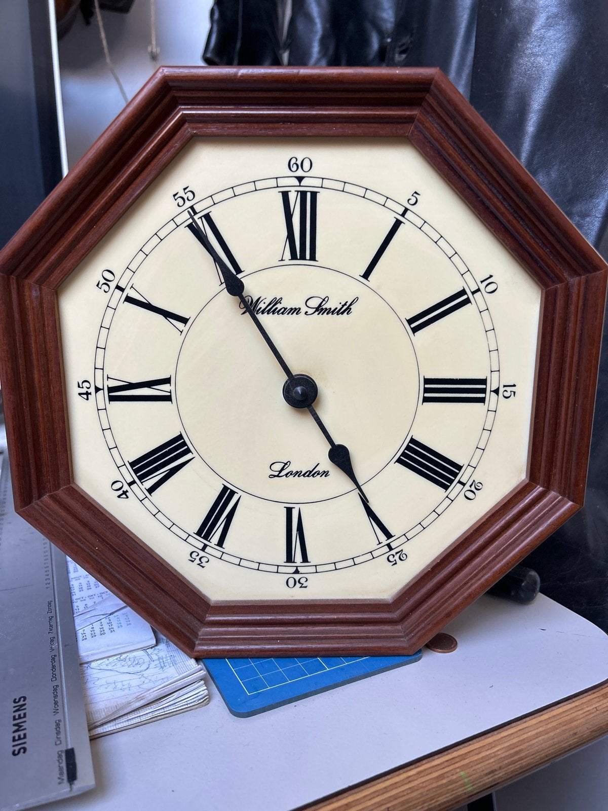 William Smith London wandklok - Octagonaal houten frame, Verzenden