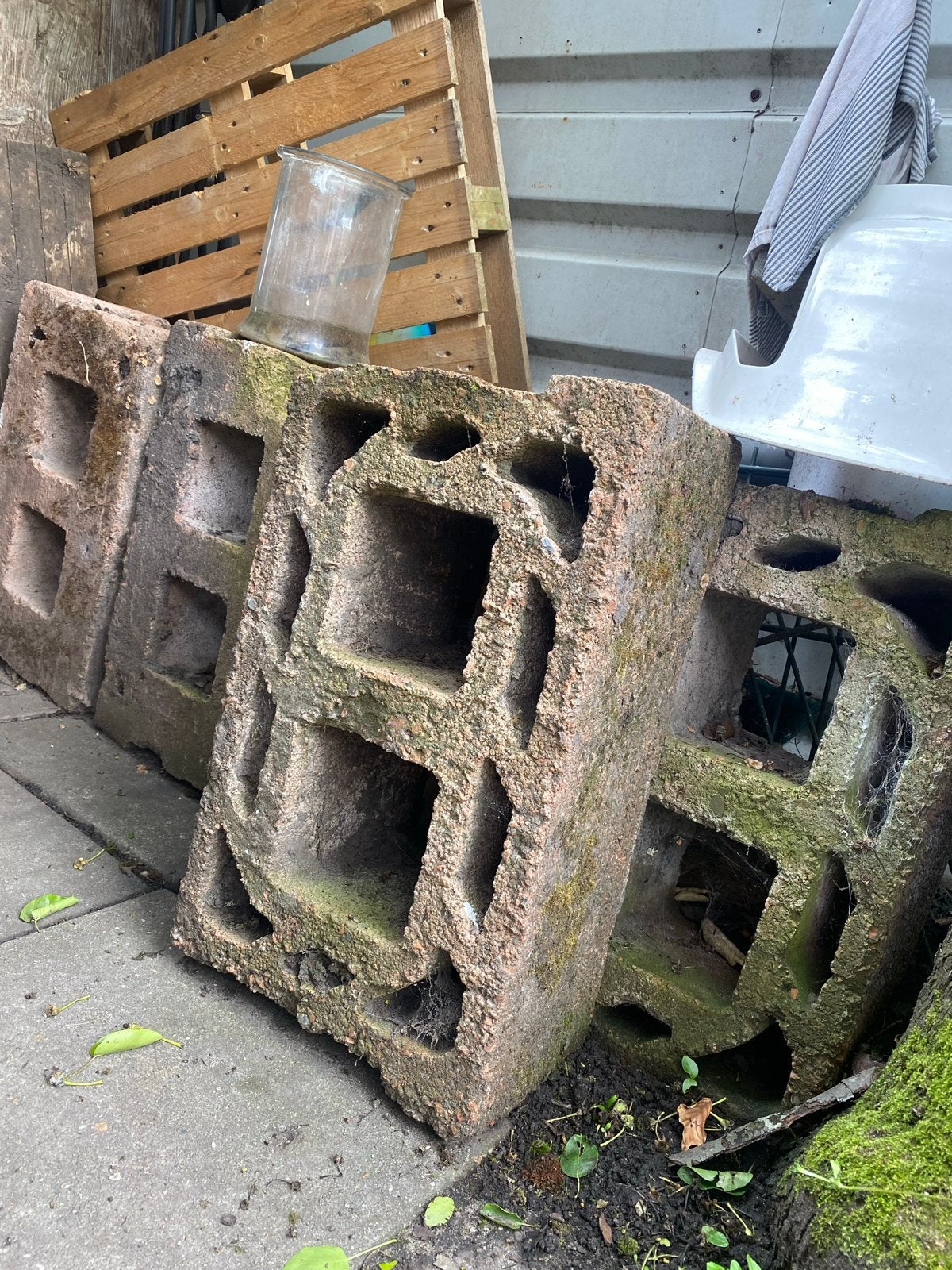 Betonnen stapelblokken / plantenbakken, Ophalen, Gebruikt, Tuin, Minder dan 30 cm
