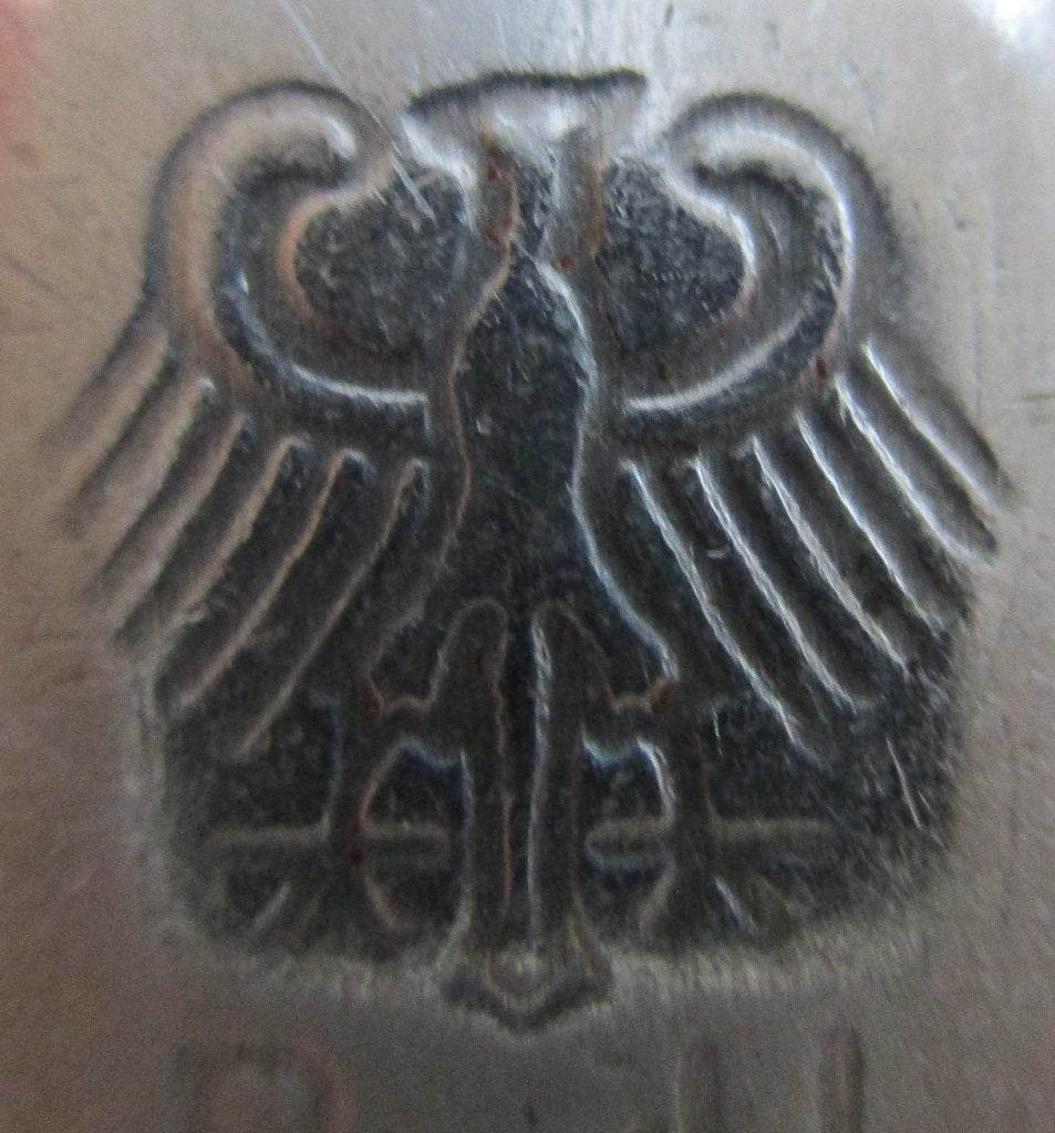 Vintage mes BWU Bundeswehr Unterkunft logo Duitsland bestek, Ophalen of Verzenden, Landmacht, Duitsland, Overige typen