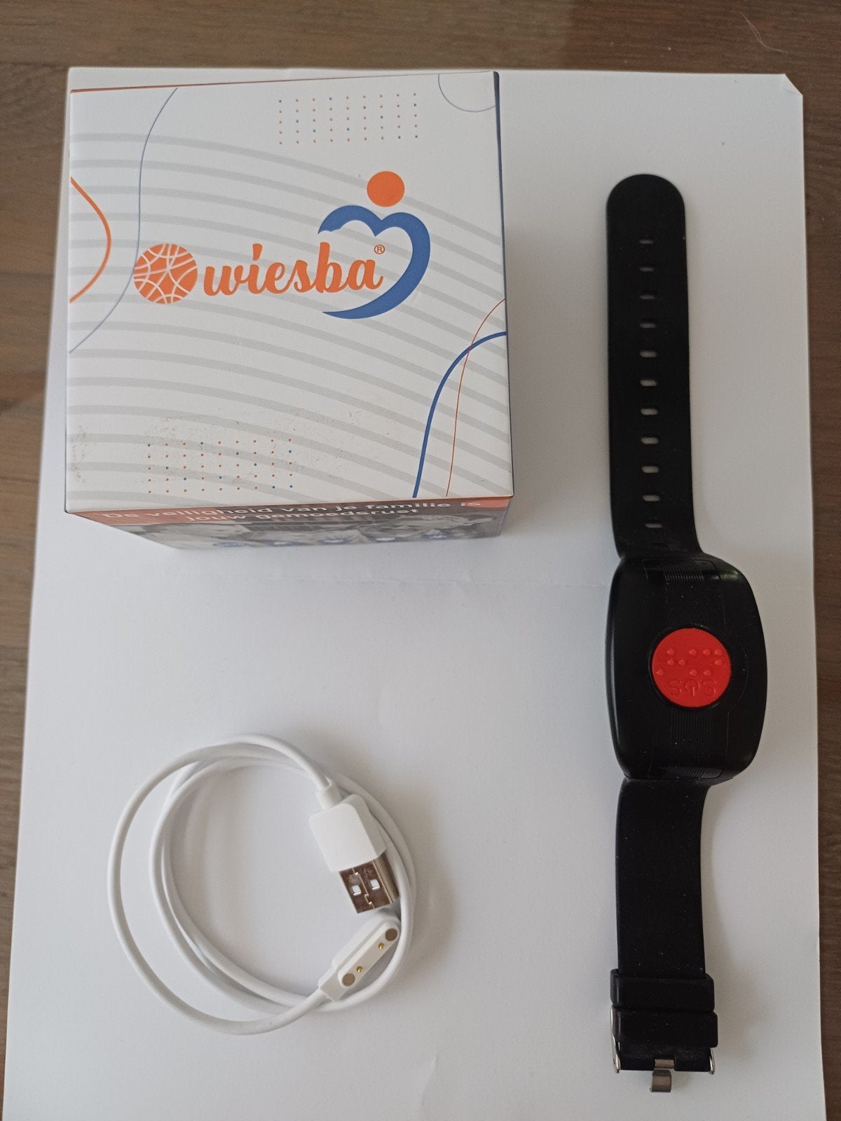 Wiesba SOS Horloge - Veiligheid voor ouderen en kinderen, Zwart, Zo goed als nieuw, Android, Wiesba