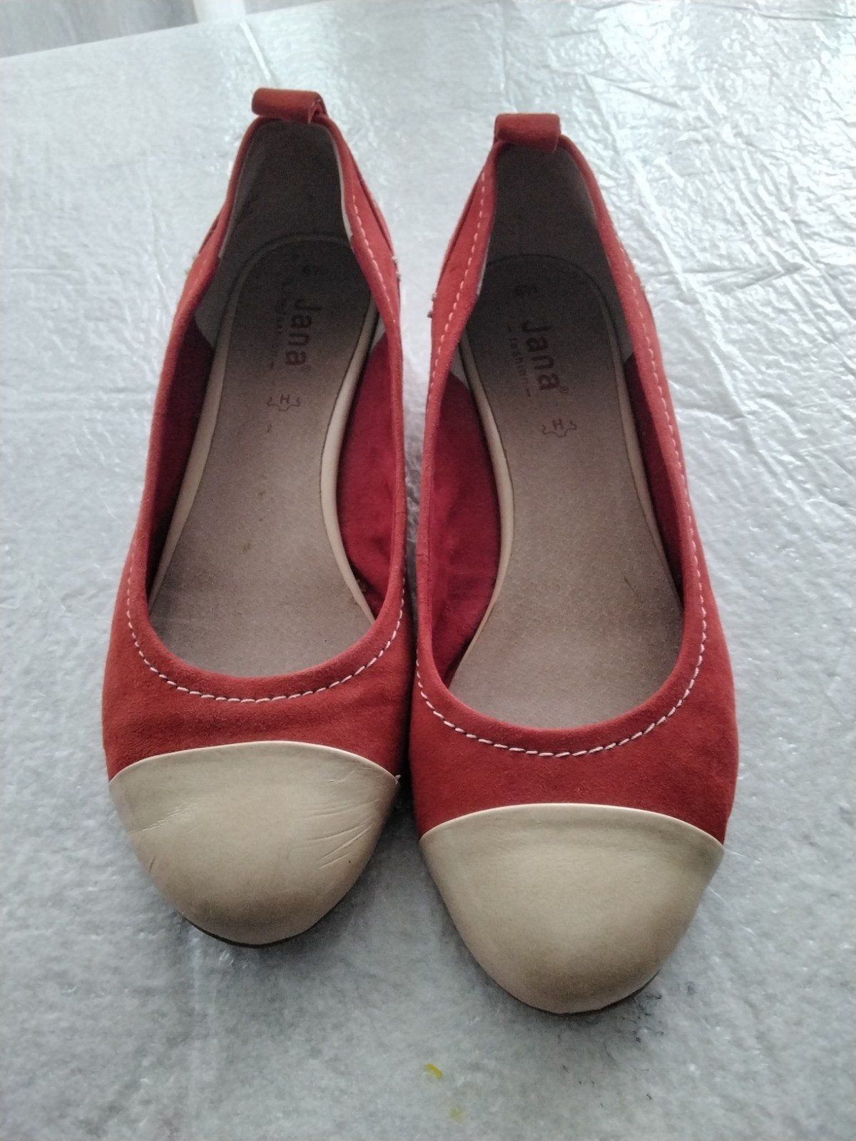 Jana ballerina's rood maat 39 - Nieuwstaat, Jana, Zo goed als nieuw, Rood, Ballerina's