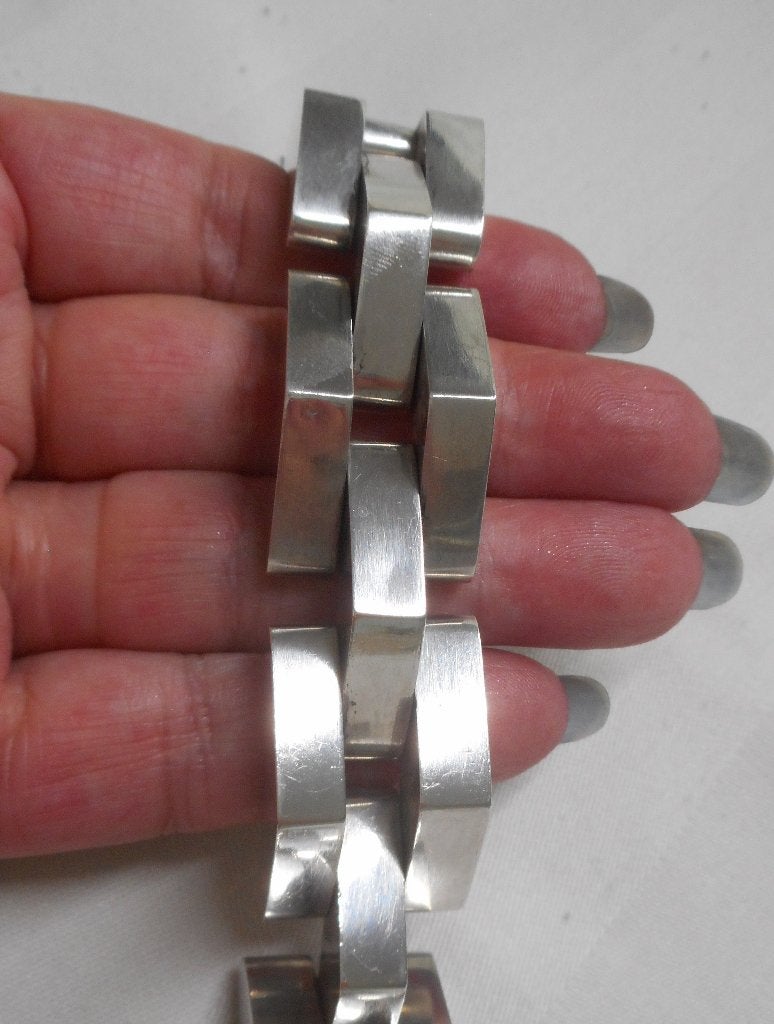 Zilveren modernist armband met onzichtbare sluiting nr.1730, Sieraden, Tassen en Uiterlijk, Armbanden, Verzenden, Zo goed als nieuw