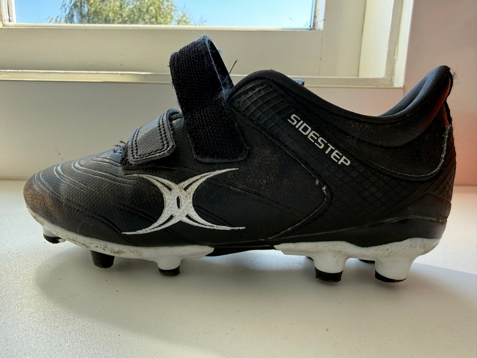 Gilbert Sidestep X15 rugbyschoenen maat 30 met klittenband, Sport en Fitness, Ophalen, Gebruikt, Schoenen