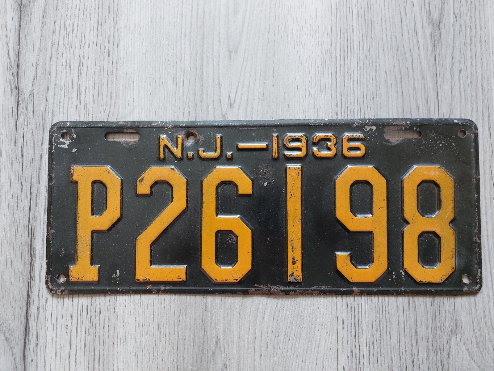 Kenteken 1936 New Jersey USA Nummerplaat Nummerbord, Ophalen of Verzenden, Gebruikt, Auto's
