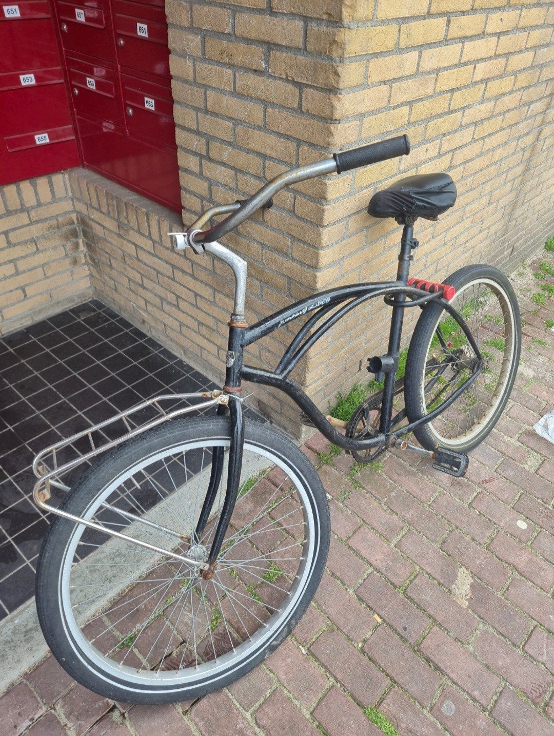 Beach cruiser fiets 26 inch met slot, Minder dan 47 cm, Ophalen of Verzenden, Gebruikt, Staal
