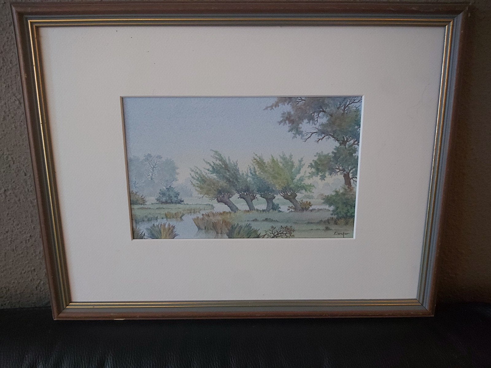 Aquarel van kunstenaar Denkor ( A.J. Kooter 1944 ), Antiek en Kunst, Ophalen, Realistisch, Gesigneerd, Landschap