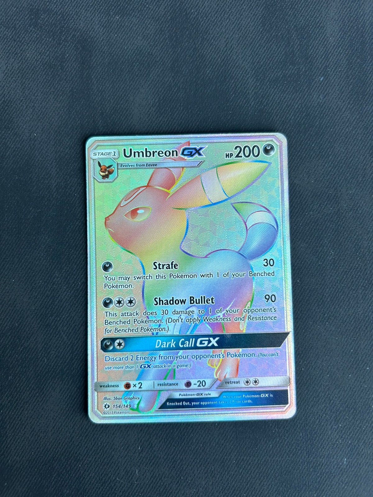 Umbreon GX 154/149, Ophalen of Verzenden, Nieuw, Losse kaart, Foil