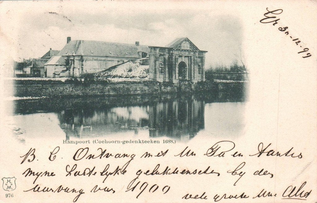 Hampoort, Coehoorn gedenkteeken  1688, 1899, Ophalen of Verzenden, Voor 1920, Zuid-Holland