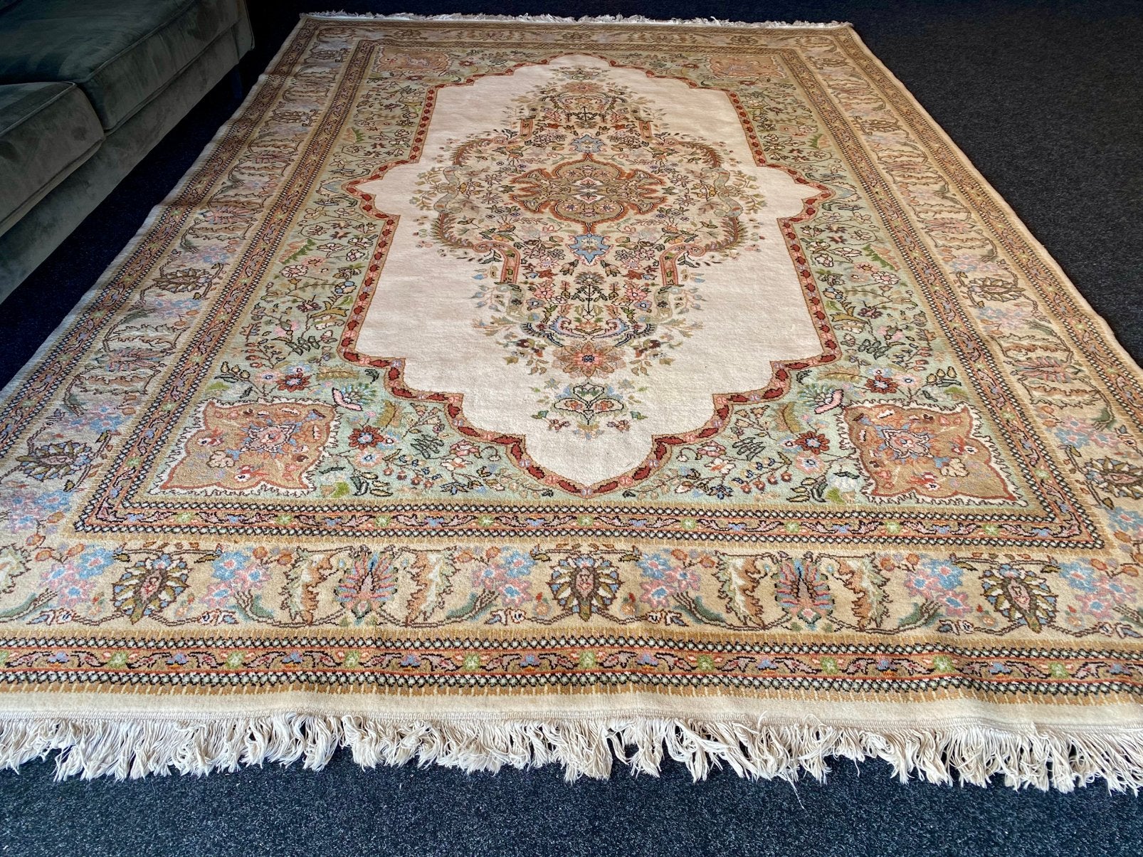 rigineel handgeknoopt perzisch tapijt 240x340cm, ., 200 cm of meer, Ophalen of Verzenden, Zo goed als nieuw